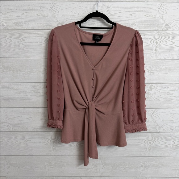 Fifty Street Tops - Fifty Street Women’s Retro Dusty Pink Blouse. Size M